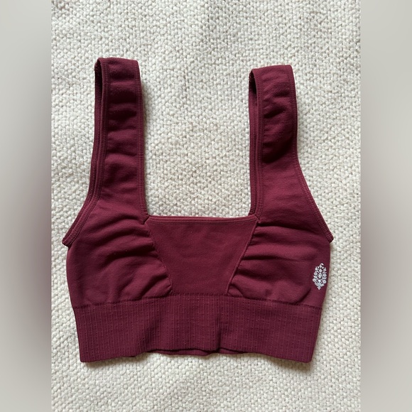 Free People Other - Free People Movement Set Legging Good Karma Square Neck Bra Top Sour Cherry XS/S